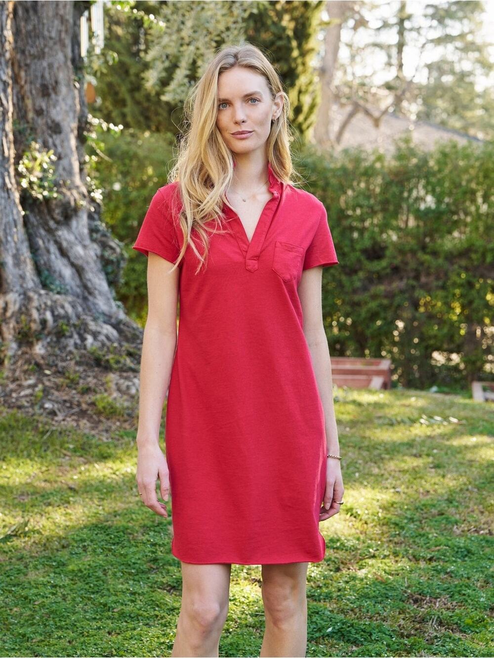 Frank & Eileen Lauren Polo Dress in Double Decker Red XS